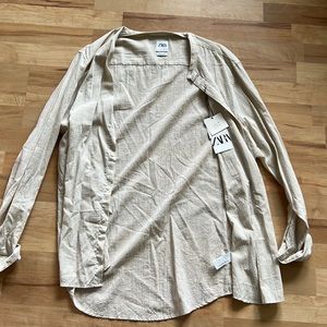 Zara beige button down shirt XXL
